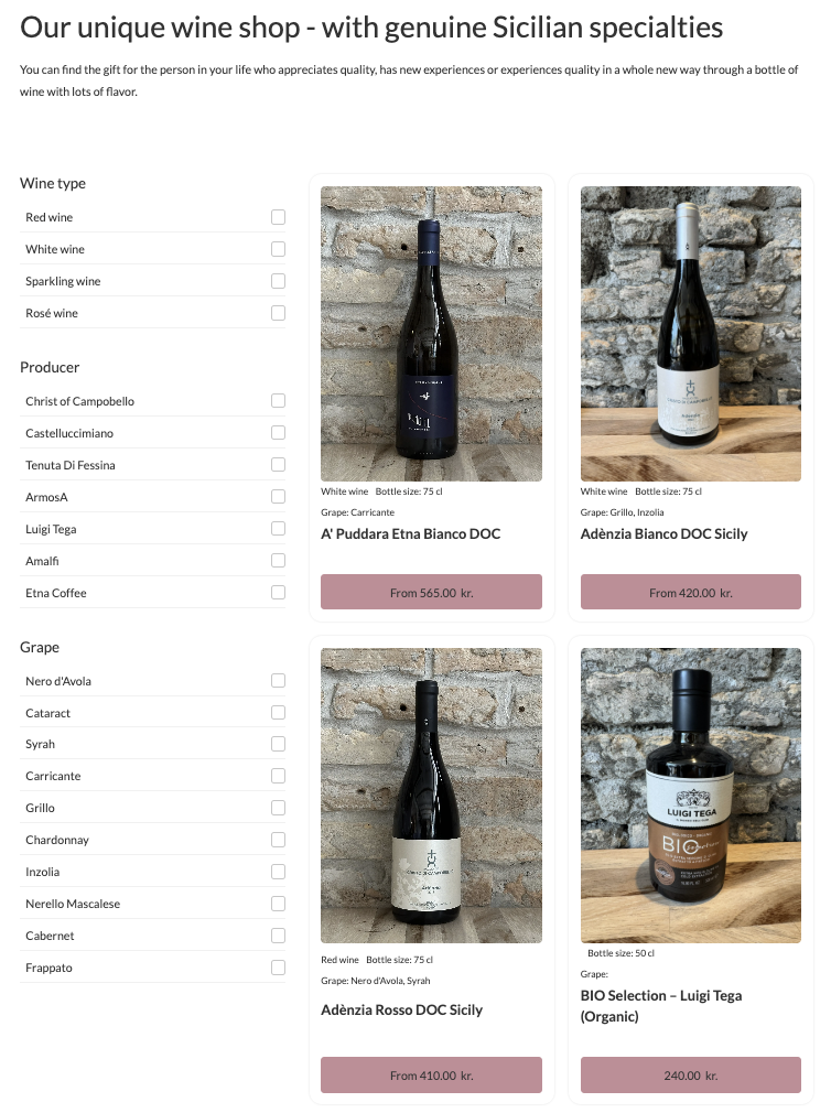 I Pupi Siciliani shop and product pages